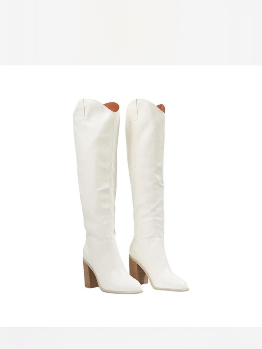 Altar'd State White Over-the-Knee Block Heel Boots
